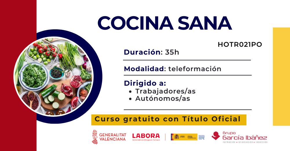 Cocina Sana Hotr Po Curso Gratuito Con Diploma Labora Gva