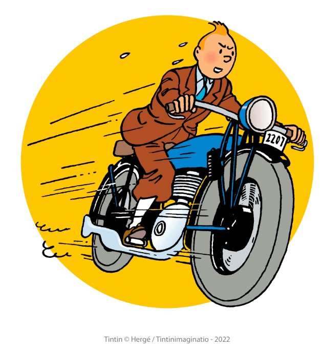 Tintin à moto
