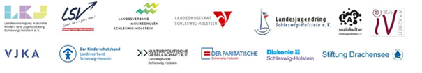 Logos der unterzeichnenden Institutionen der Pressemitteilung zum Rahmenkonzept zum Ganztag 2026