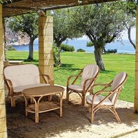 Set Salotto In Rattan Con Cuscini Divano Poltrone E Tavolino Golf Bizzotto