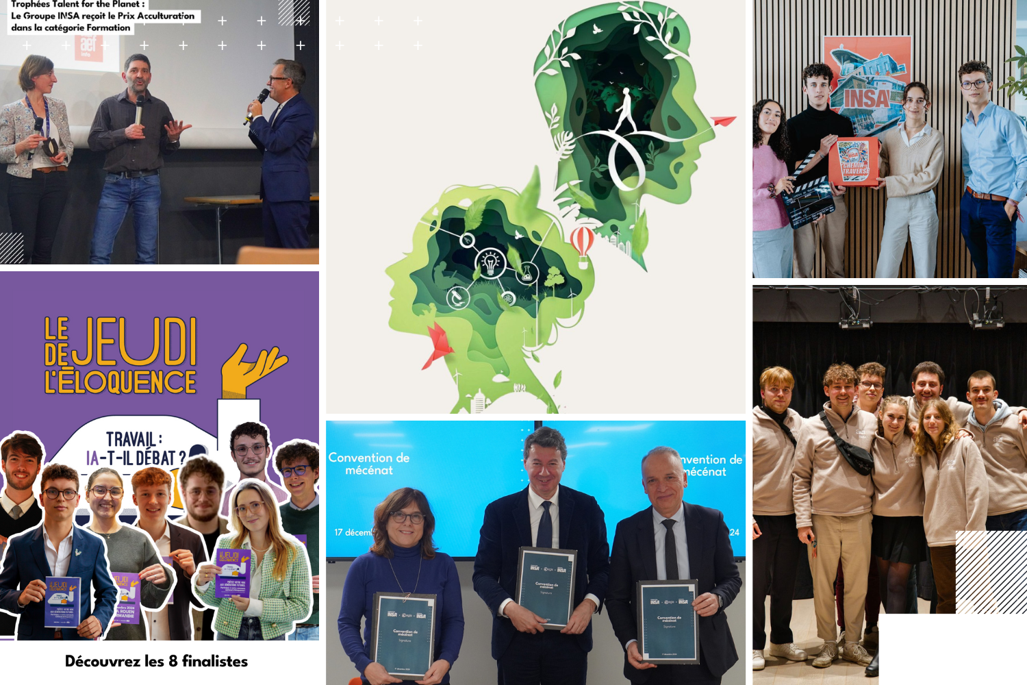 Assemblage de photos sur les actualités du Groupe INSA