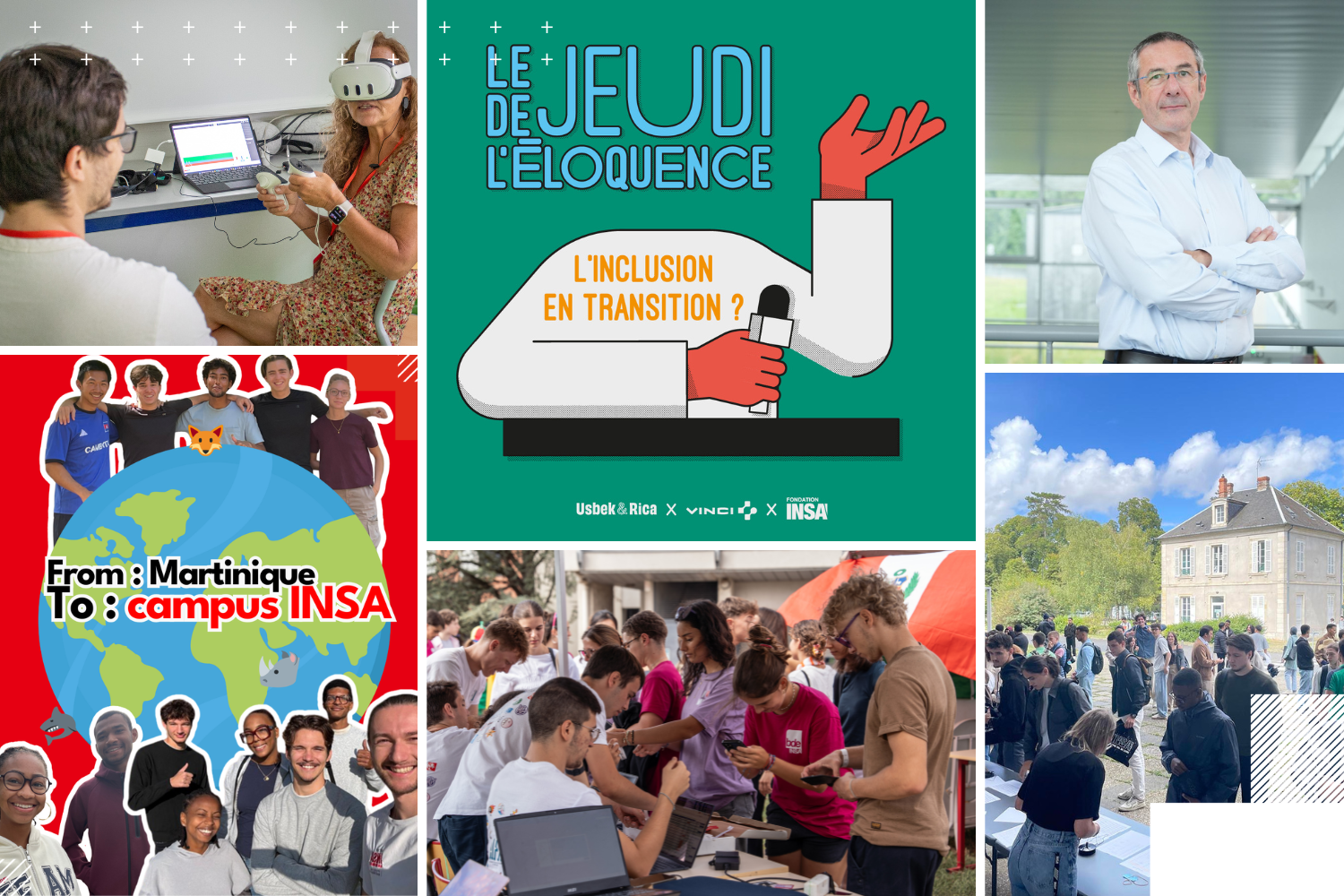 Assemblage de photos sur les actualités du Groupe INSA