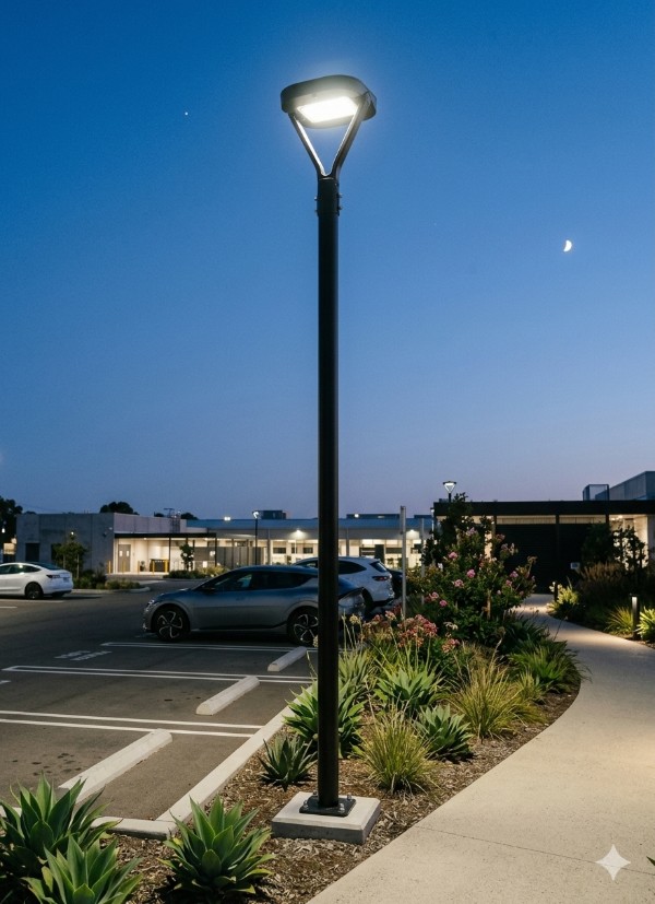 Série OVALI V3 — Lampe de jardin et parking filaire CCT 50W