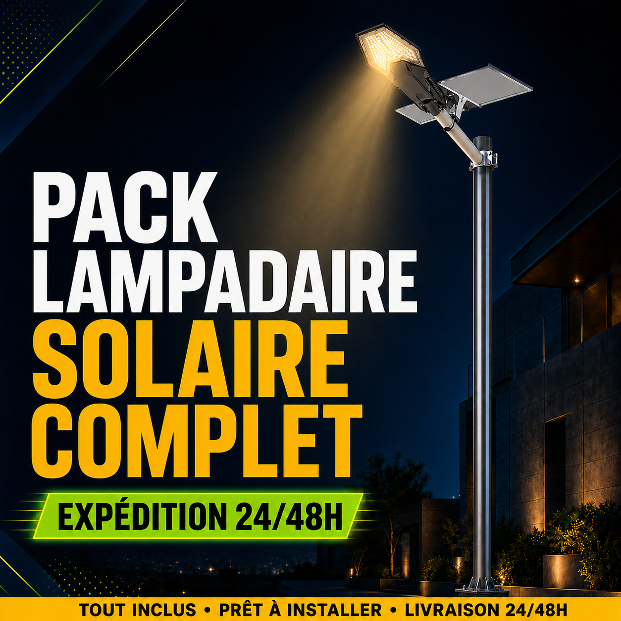 Pack Lampadaire Solaire Complet