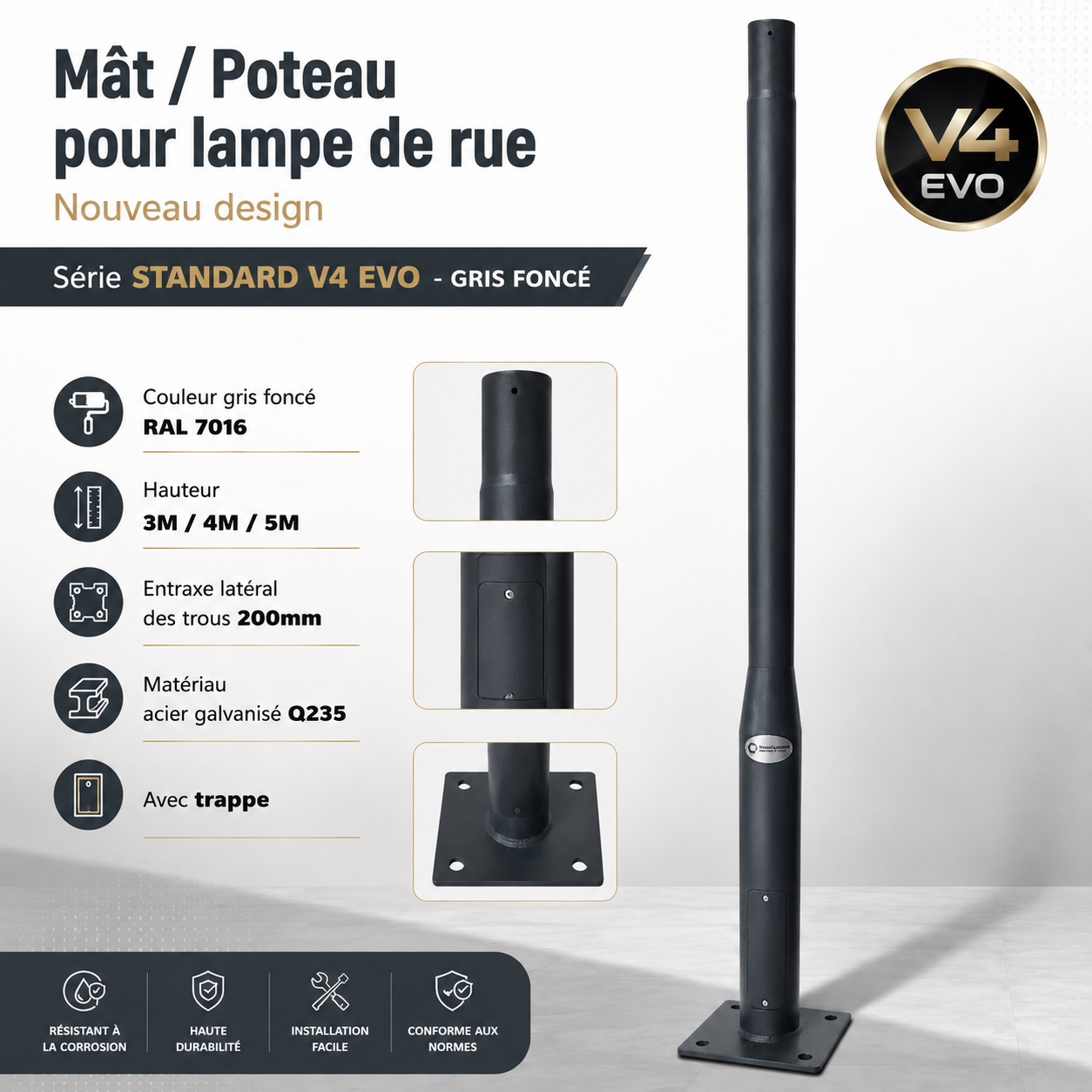 Série STANDARD V4 EVO Gris Foncé