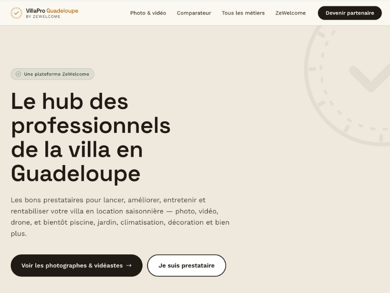 Présentation de la plateforme VillaPro Guadeloupe