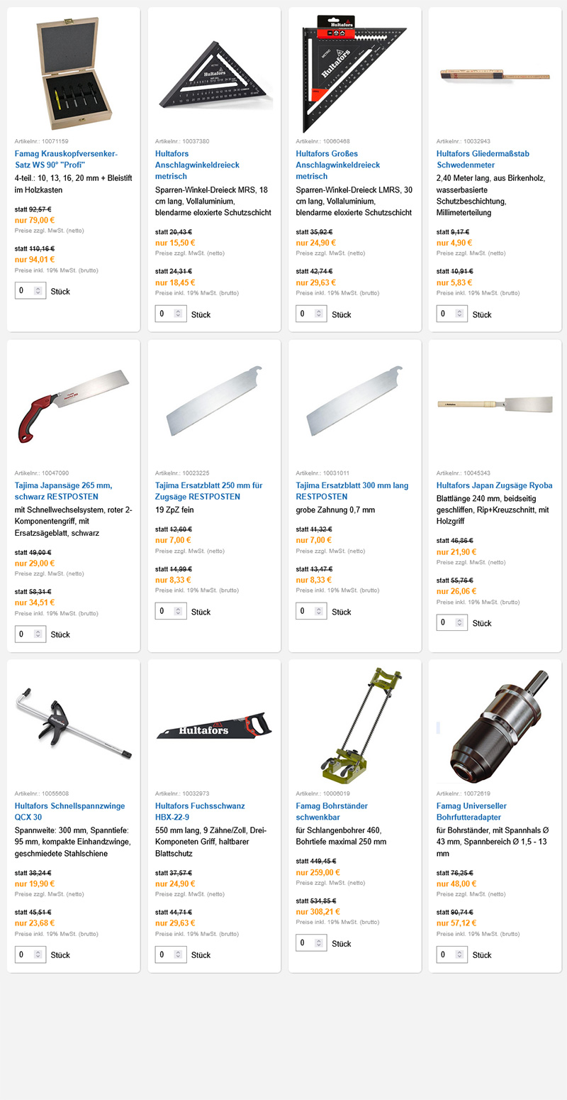 Holzwerkzeuge im Angebot
