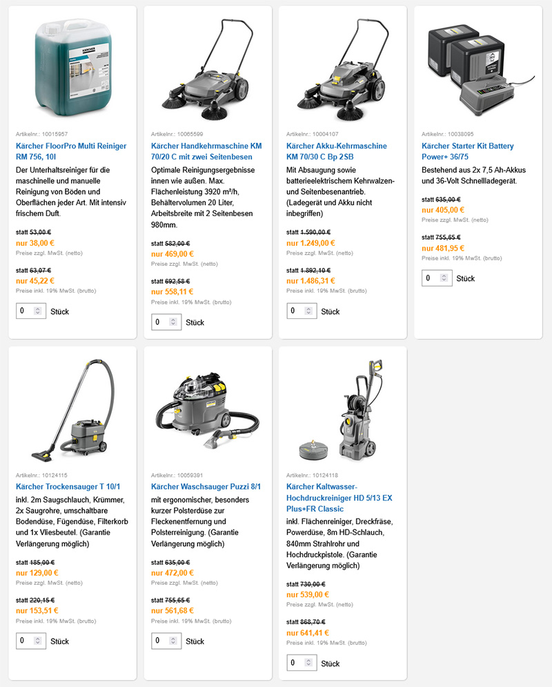 Kärcher Maschinen im Angebot