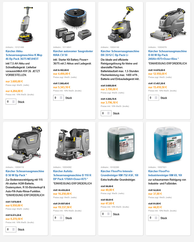 Kärcher Maschinen im Angebot