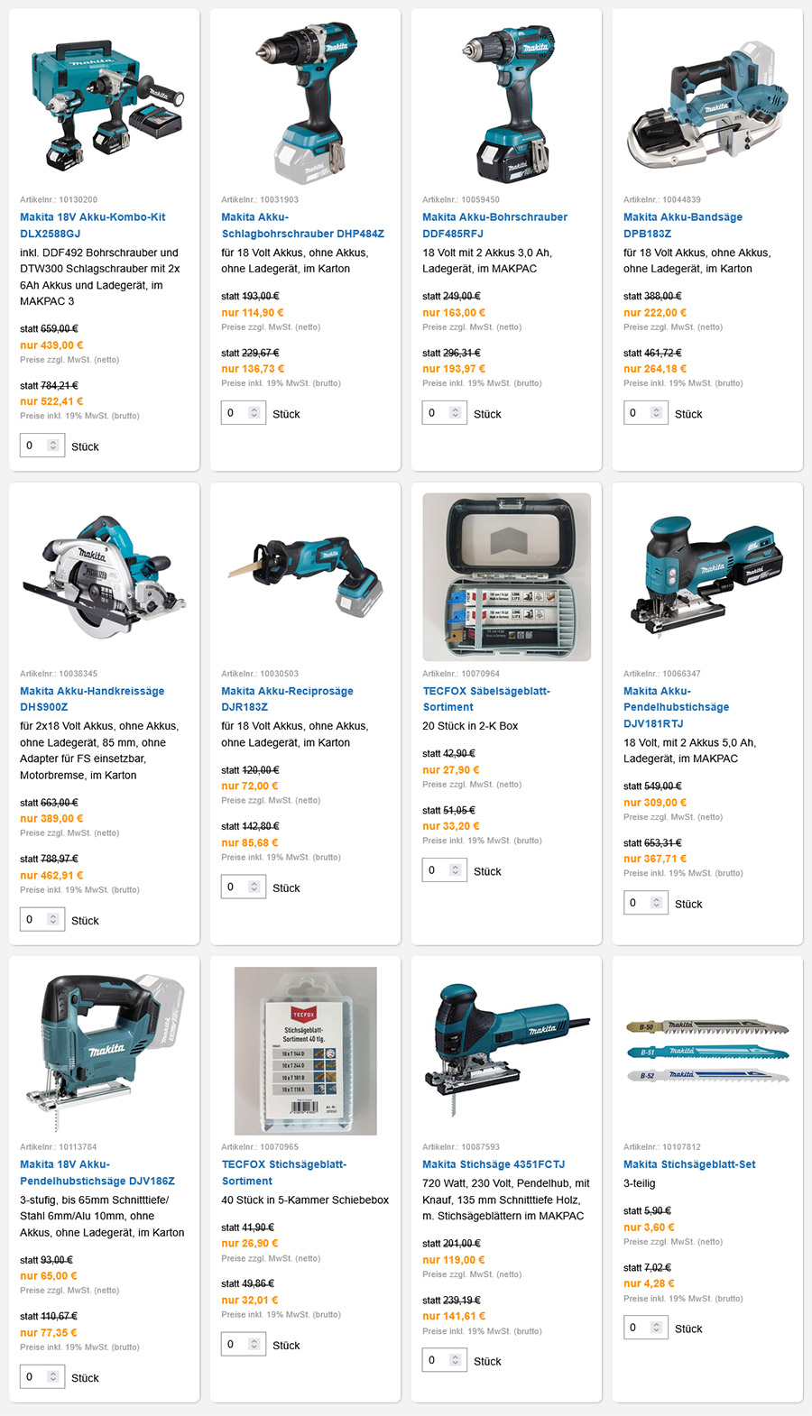 Makita Übersicht