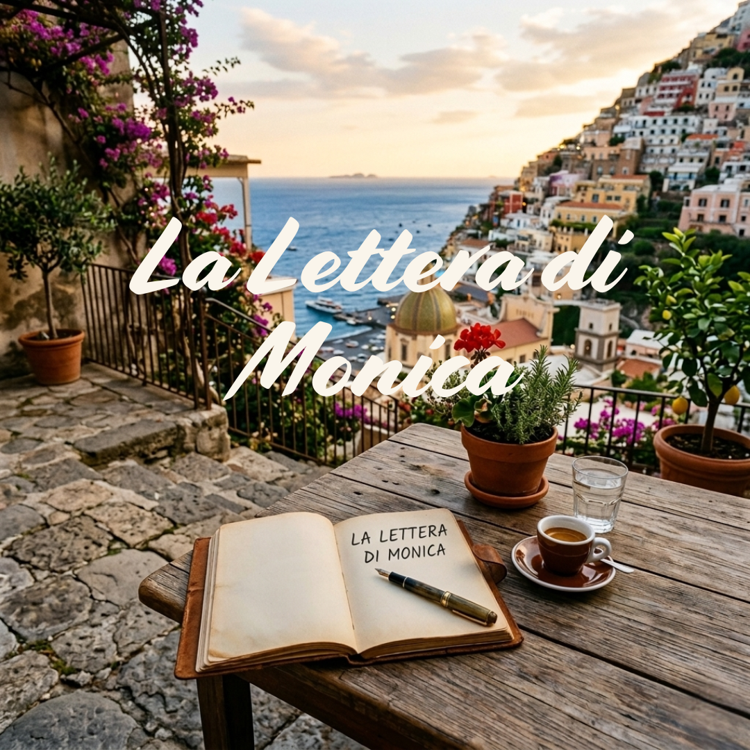 Carnet de notes La Lettera di Monica sur une terrasse avec vue sur Positano