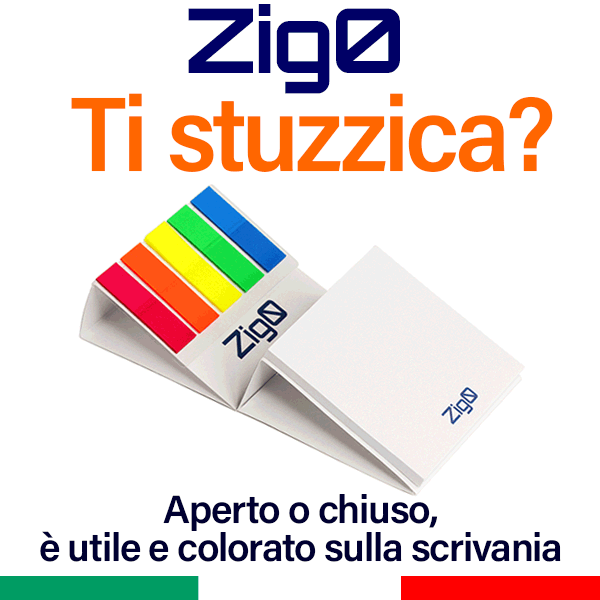 Zigo: funzionale design apri-chiudi per avere post-it e bandierine sempre a portata di mano