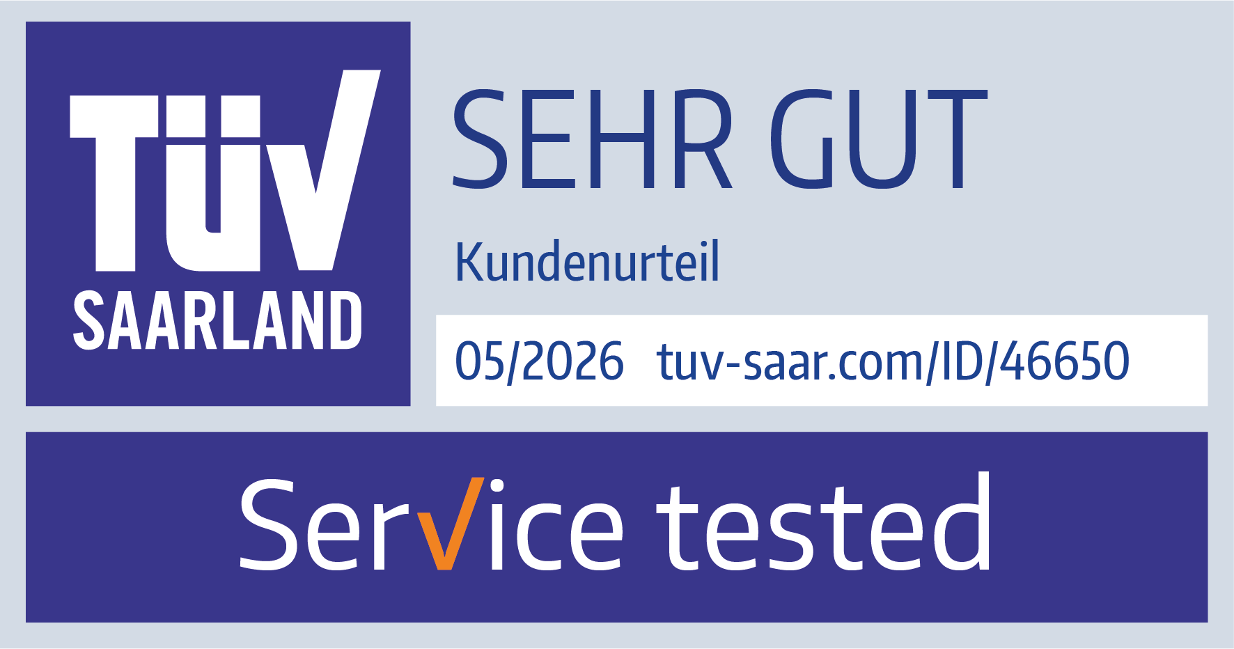 TÜV Sehr gut – Service