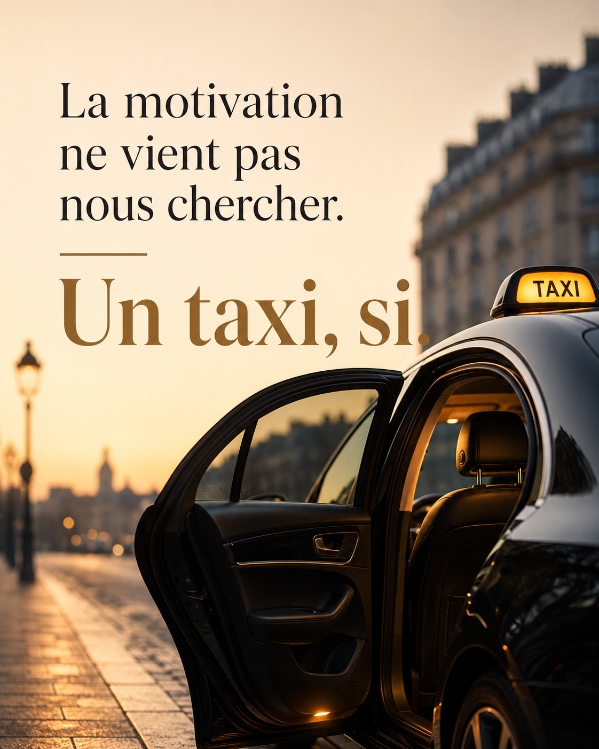 La motivation ne vient pas nous chercher. Un taxi, si.