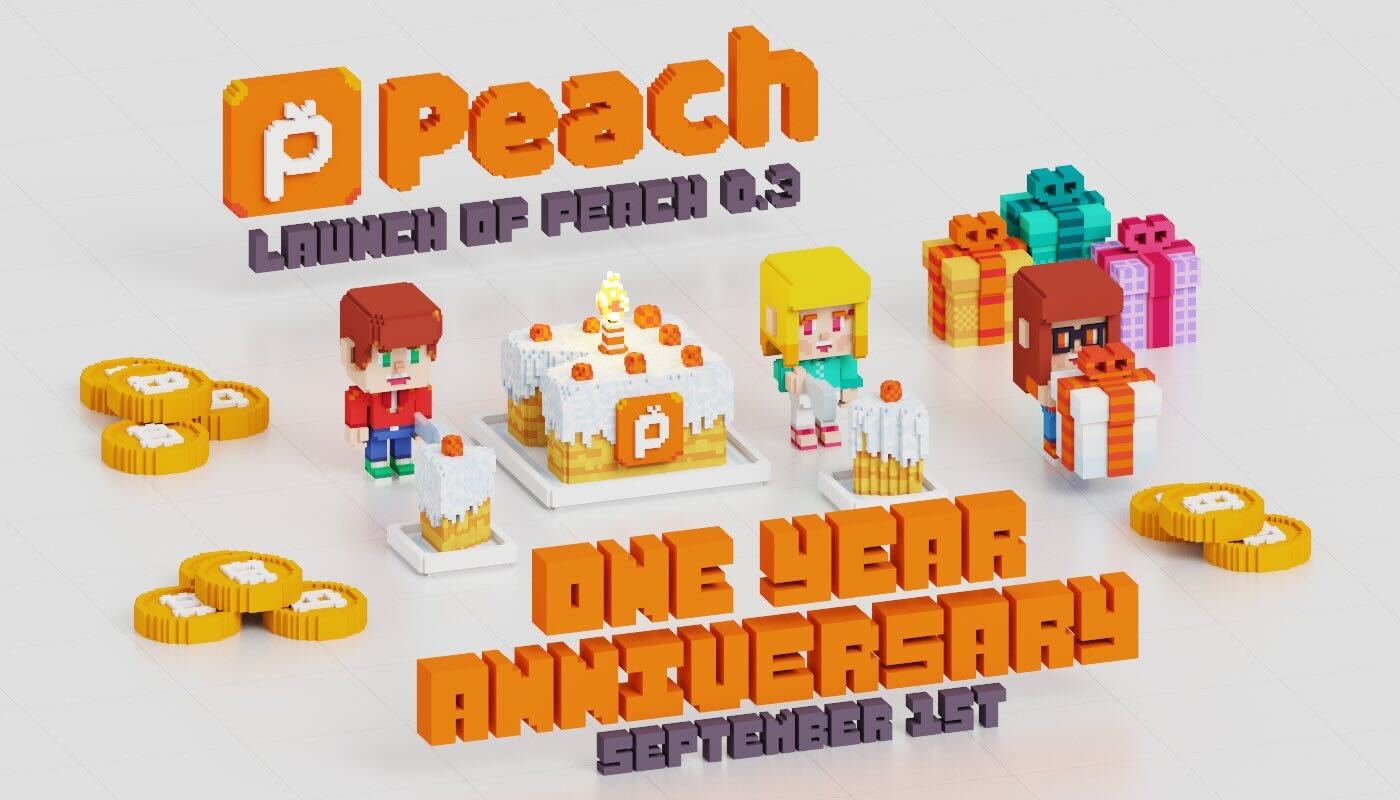 Peach 1y anniversary voxel