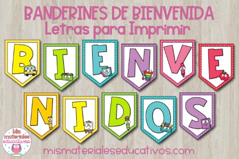 Mis Materiales Educativos: Banderines De Bienvenidos A Clases Para ...