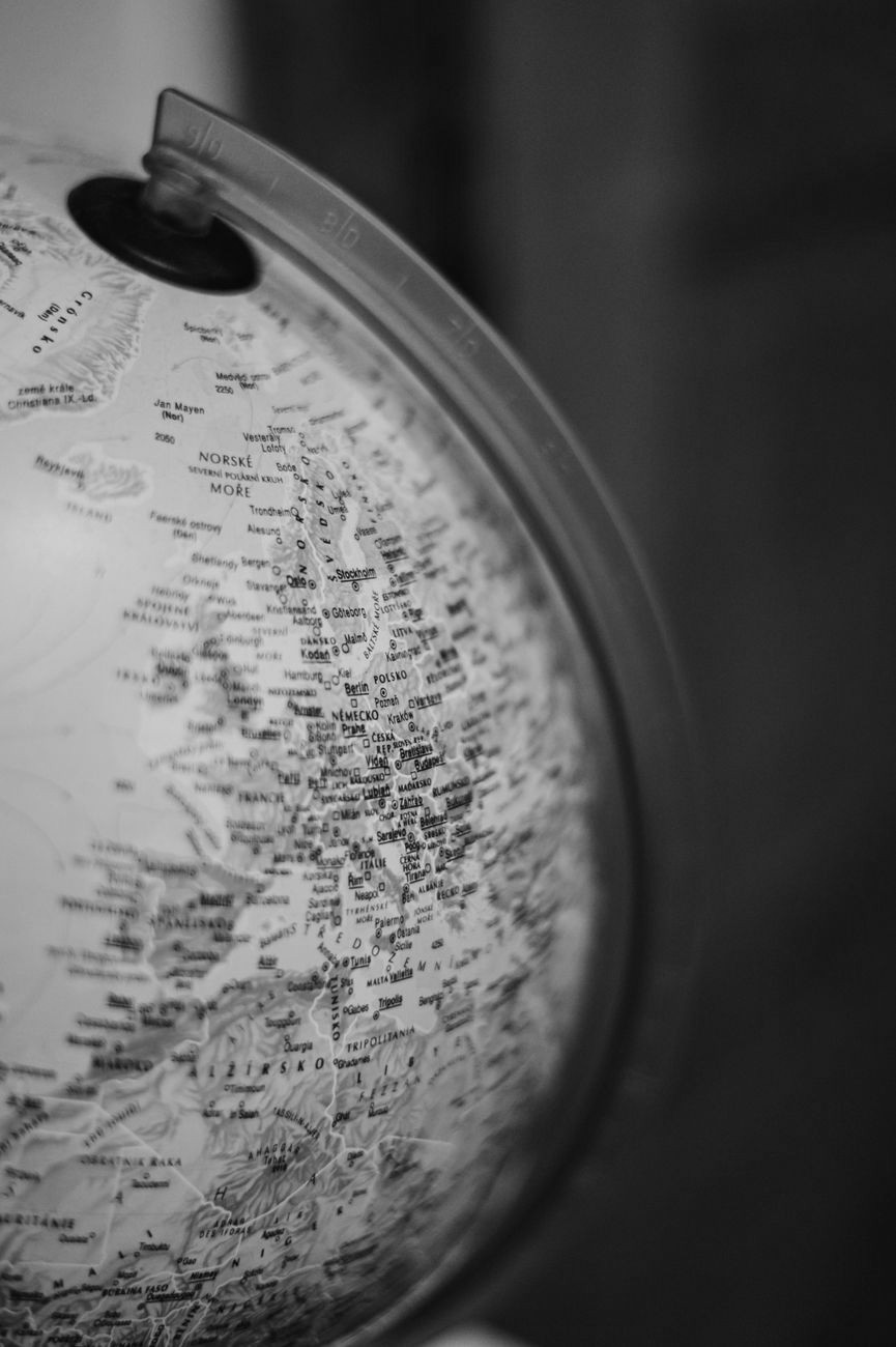 Photographie d'une mappemonde