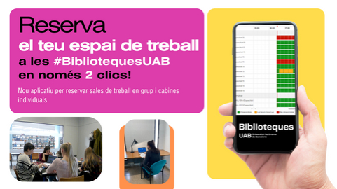 Cartell promocional del nou sistema de reserva d'espais