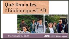 Portada del document Què fem a les #BibliotequesUAB 2023
