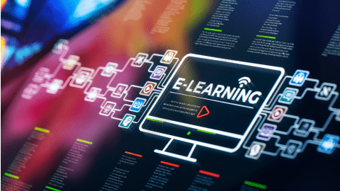 Imatge d'una pantalla per il·lustrar com seria un entorn d'e-learning