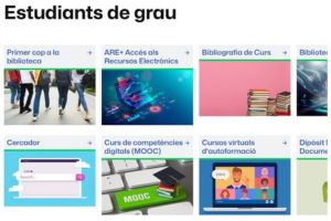 captura de pantalla de la pàgina de serveis per a estudiants de grau