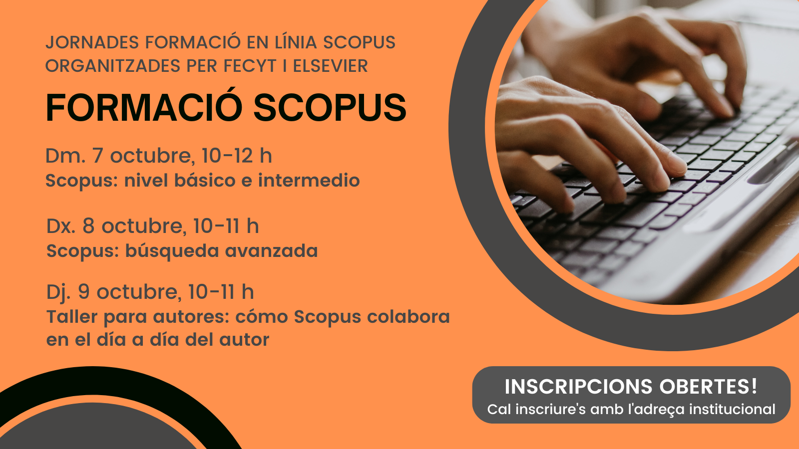 Cartell de les sessions formatives d'Scopus, octubre 2025