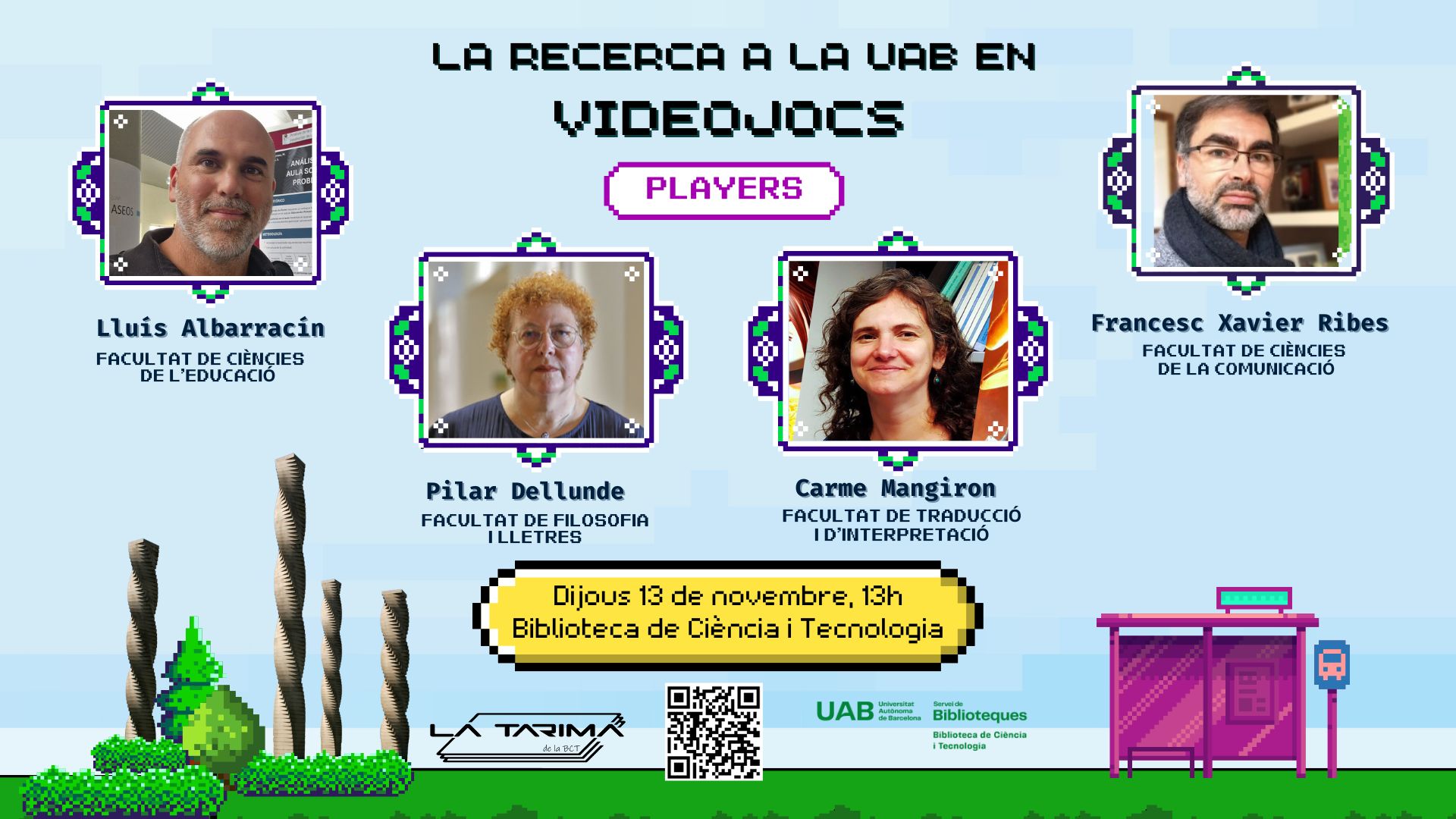 Cartell de la xerrada La recerca a la UAB en videojocs
