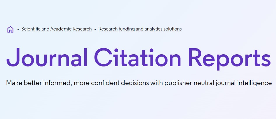 Capçalera dels Journal Citation Reports