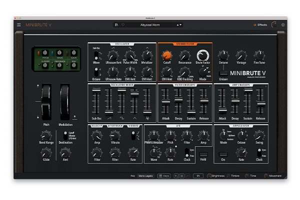 MiniBrute V interface
