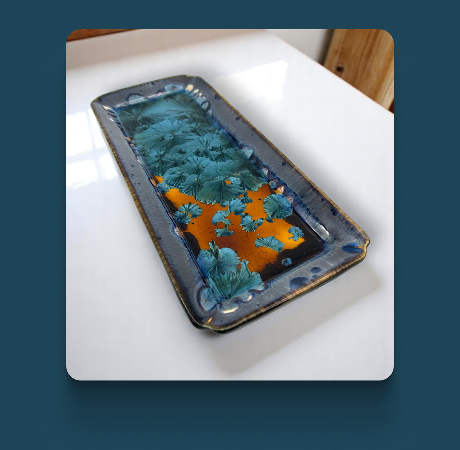 The workhorse, Rectangular Tray in Sapphire & Gold