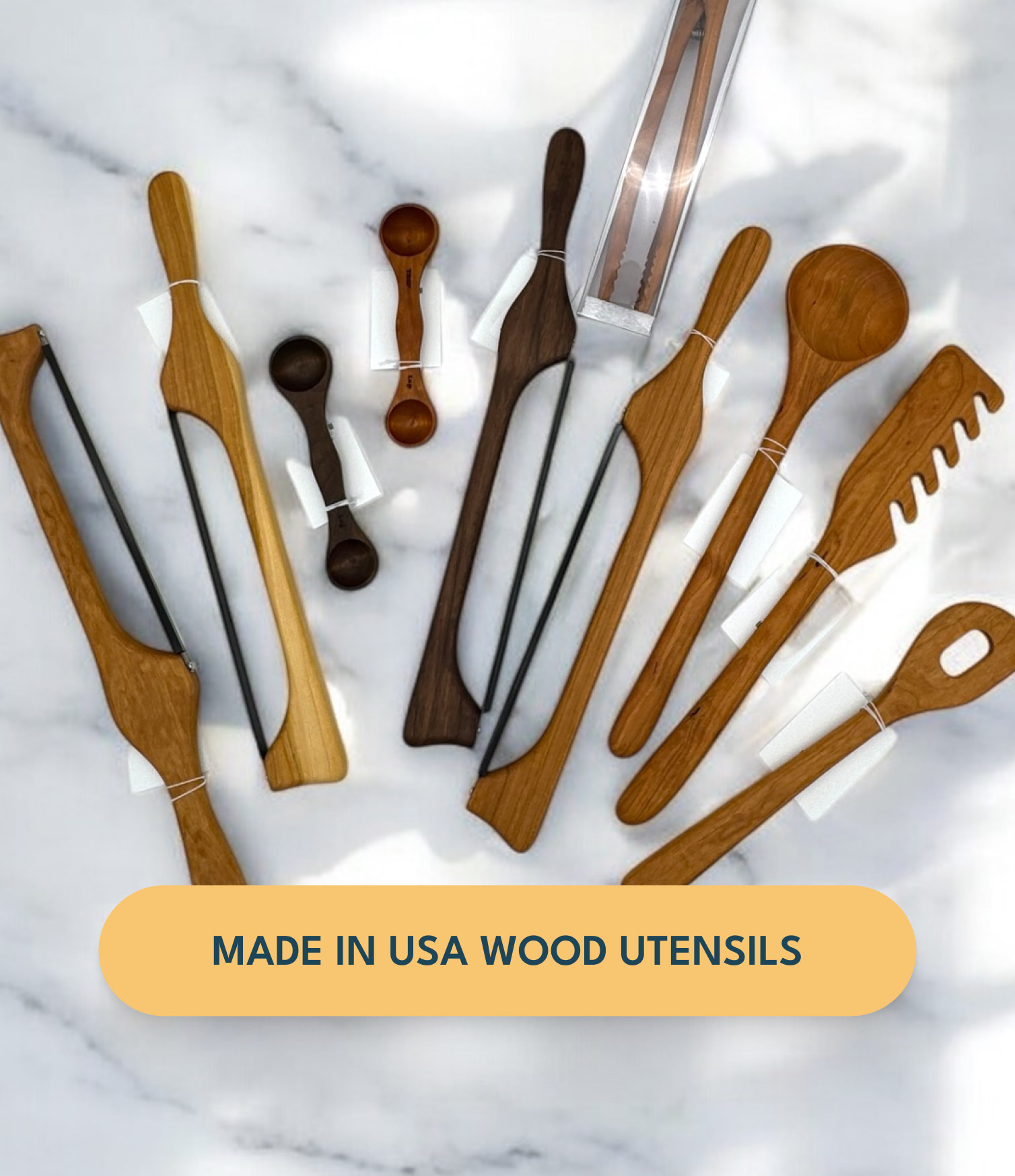 Made in USA Wood utensil, beautifully crafted.