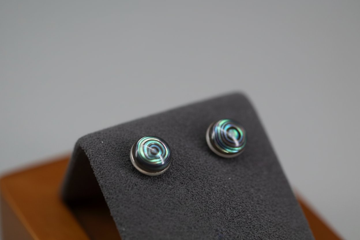 Abalone stud earrings by Joe Foster