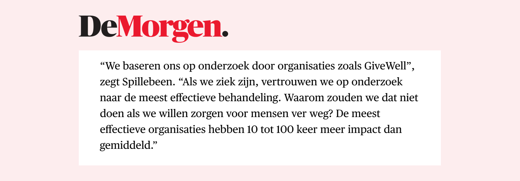 Interview in De Morgen