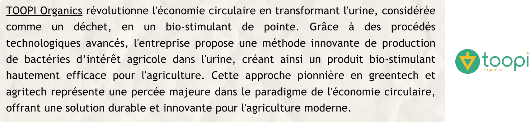 TOOPI Organics x IXEO-Conseil