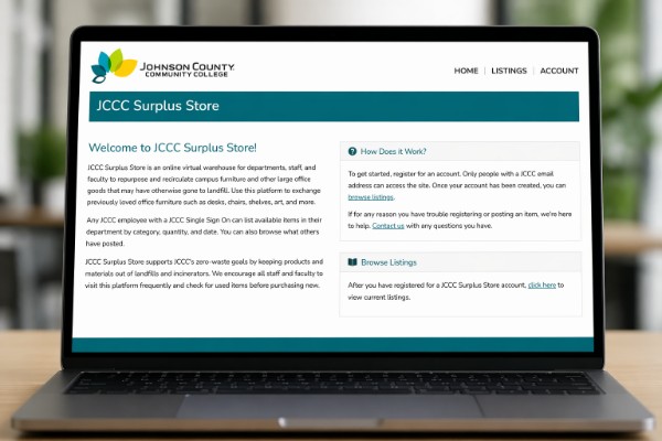 Screenshot of the JCCC Surplus Store platform