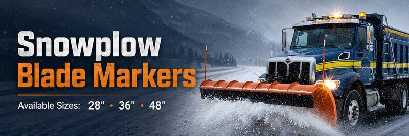 Snow plow blade markers available in 28, 36 and 48 inch sizes