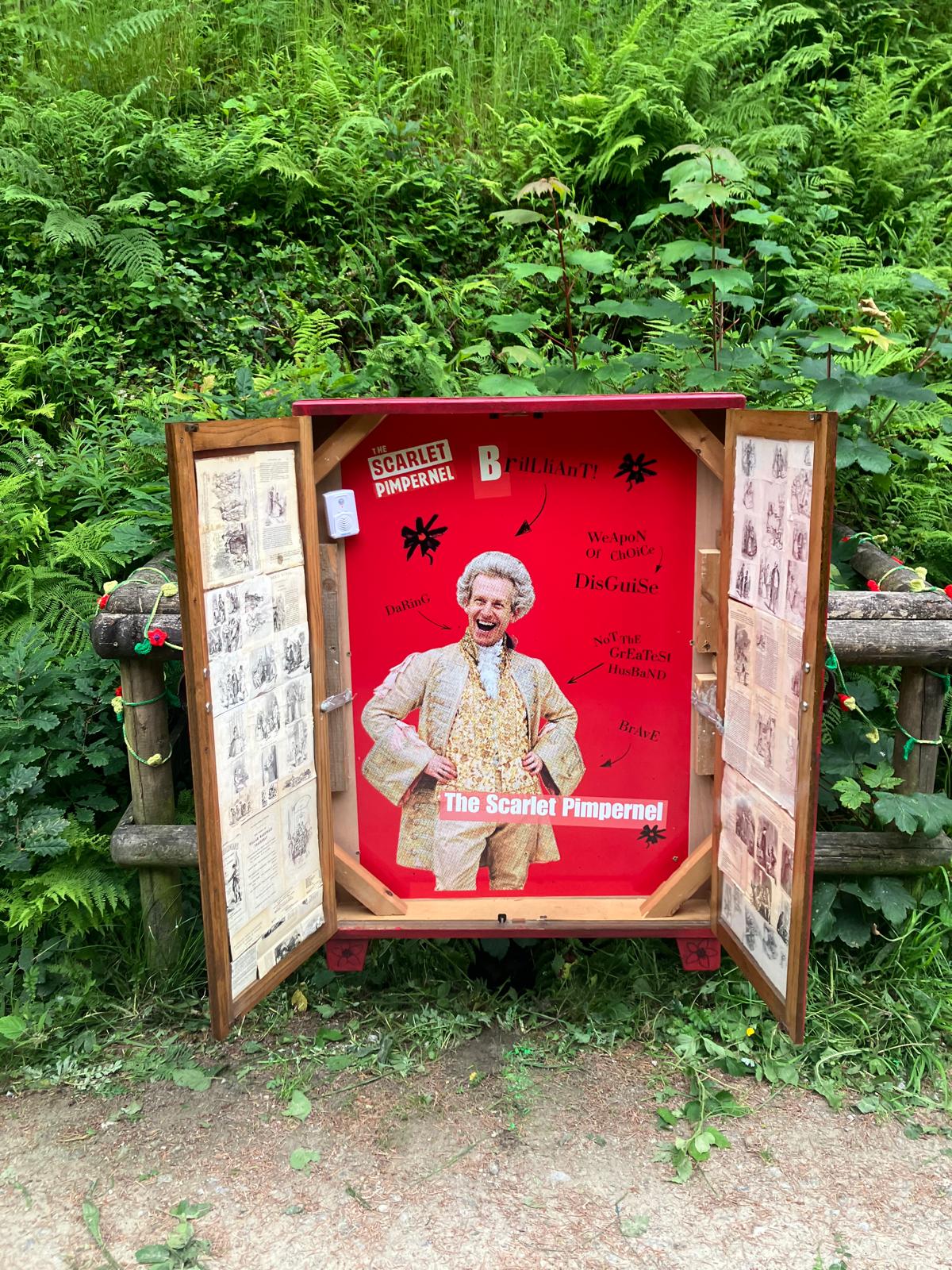 Knitted woodland installation at Cardinham Woods