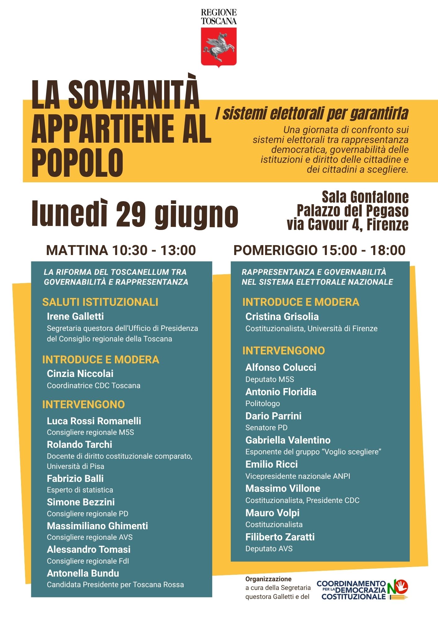 Sistemi elettorali, a Firenze “La sovranità appartiene al popolo”, una giornata di confronto con politici, esperti e docenti universitari