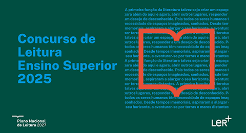 Logótipo do PNL e título "Concurso de Leitura Ensino Superior 2025"