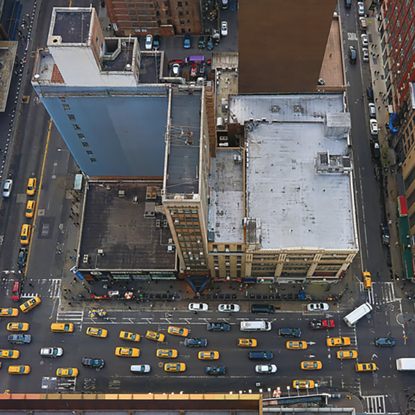 Fotografia aérea de vias urbanas