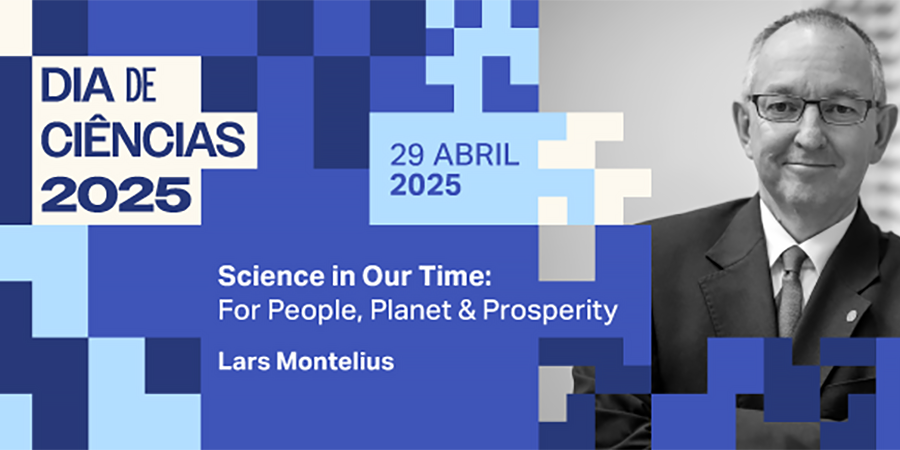 Título/data/local do Dia de CIÊNCIAS 2025 e fotografia do keynote speaker