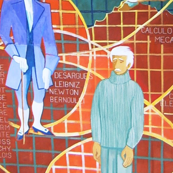 Pormenor de frescos de Almada Negreiros na Universidade de Coimbra