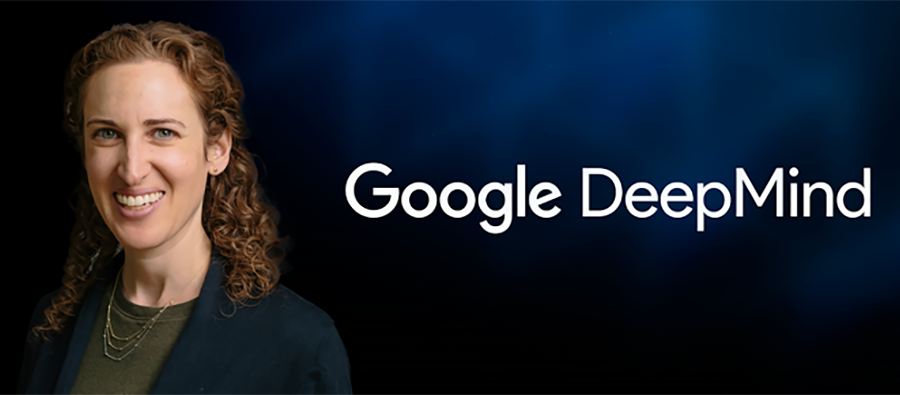 Fotografia de Meredith Ringel Morris e logótipo Google DeepMind