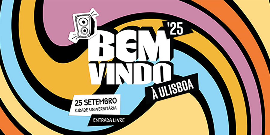 Título "Bem-vindo à ULisboa", sobre uma imagem abstrata