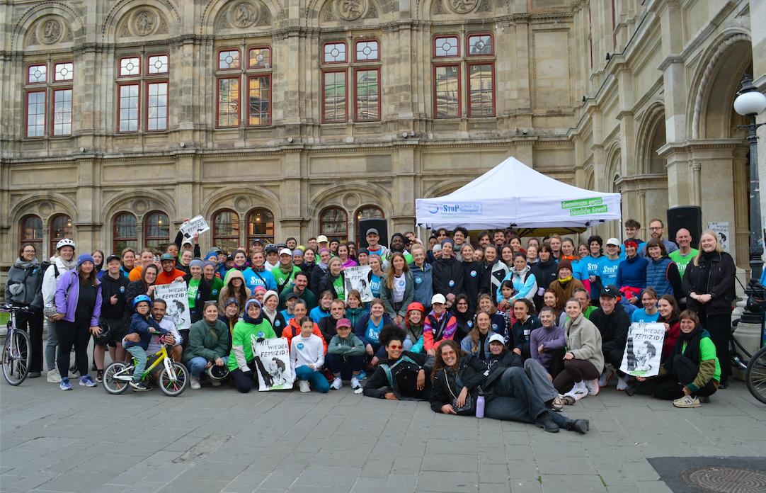 Die Teilnehmer*innen beim letzten StoP Lauf gegen Partnergewalt im Mai