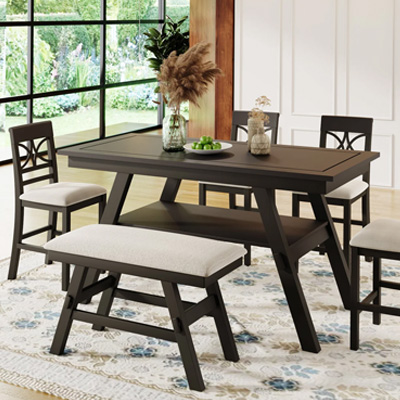 Charlie 6-Piece Wood Dining Table Set
