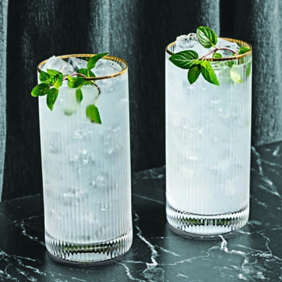Meridian crystal highball glasses