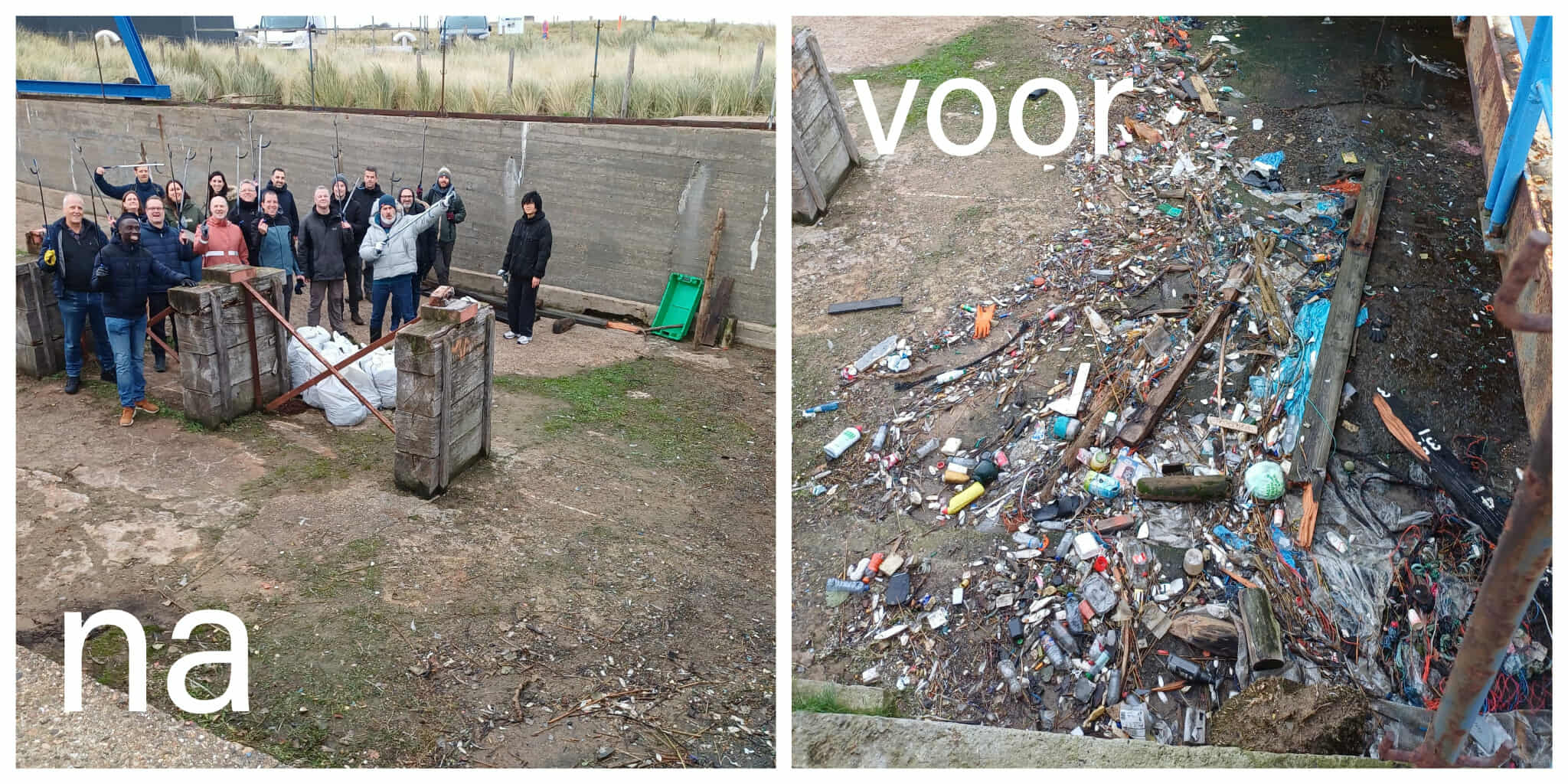 Mooie 'voor' en 'na' van de slipway in Oostende (BNP)