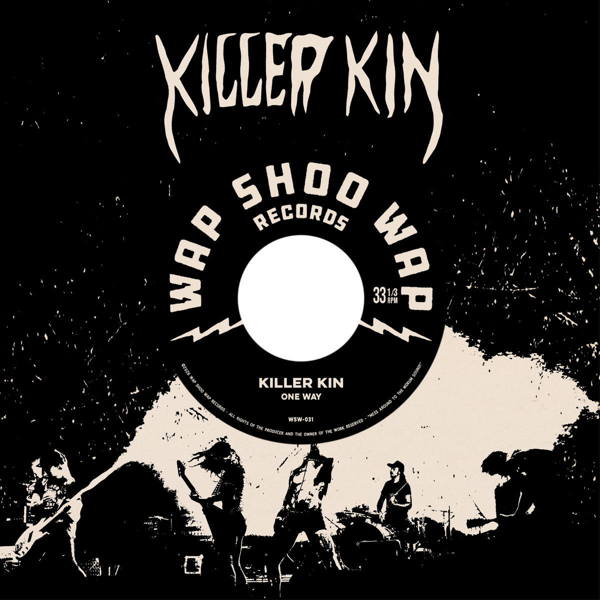 Killer Kin One Way vinyl label art