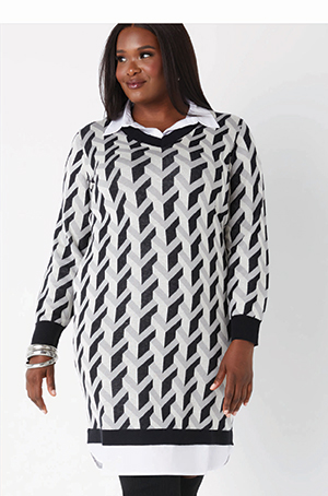 Paneled Intarsia Knit Dress